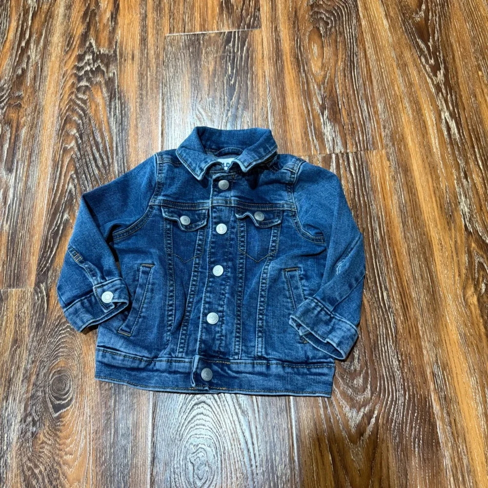 Old Navy Kids Medium Wash Blue Denim Trucker Jacket 18-24 Months Boys Girls